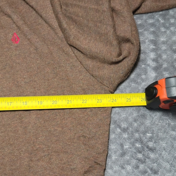 Volcom V Neck Sweater Mens Size XL Brown Casual Skater Emo Pull Over - Picture 7 of 7